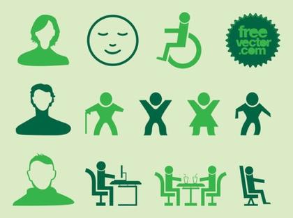 People Silhouette Icons Free Vector