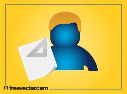 Person and Stationery Free Vector