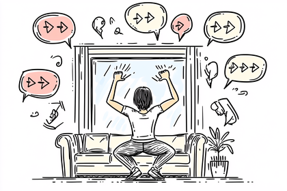 Person Gazing Through Window