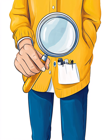Person Holding Magnifying Glass
