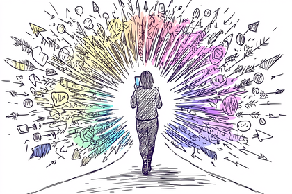 Person Navigating Ideas