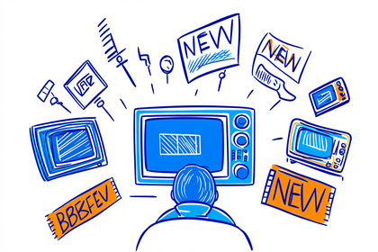 Person Watching TV with New Signs