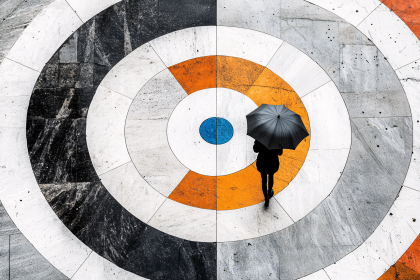 Person with Umbrella on Target