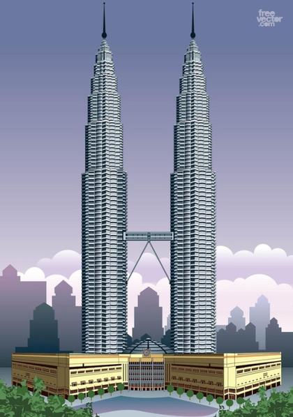 Petronas Towers Free Vector