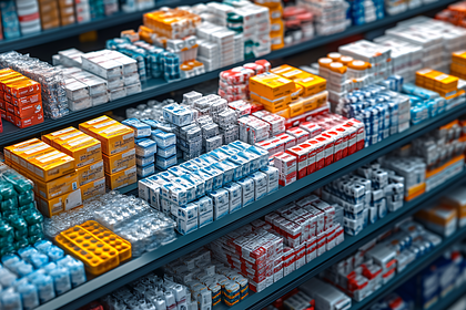 Pharmacy Shelves Stock
