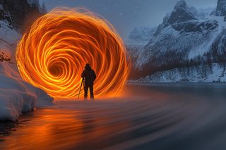 Photographer and Light Vortex