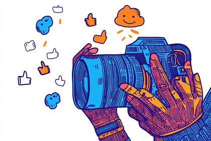 Vector Illustration of a Photographer with Likes