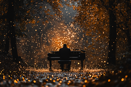 Pianist in Enchanted Forest