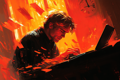 Pianist in Fiery Embrace