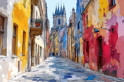 Picturesque European Street