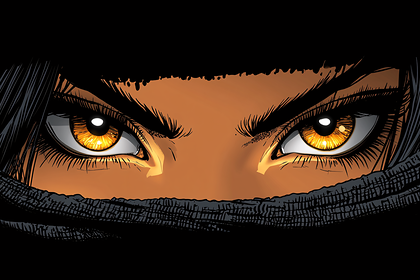 Piercing Gaze Veiled in Shadows