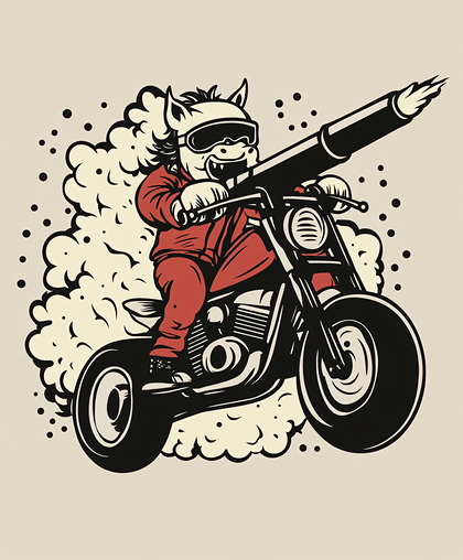 Pig on a Motorcycle