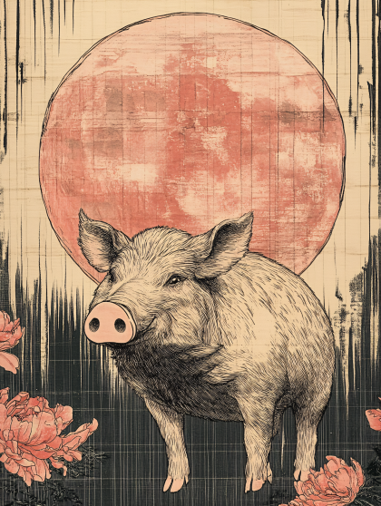 Pig Under Salmon Moon