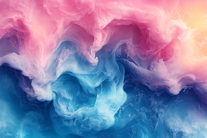 Pink and Blue Abstract Fluid Art