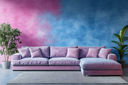 Pink and Blue Living Room