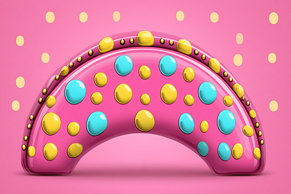 Pink Arch With Colorful Dots