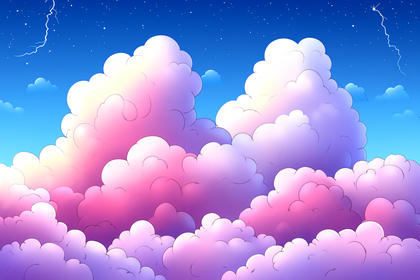 Pink Clouds And Lightning