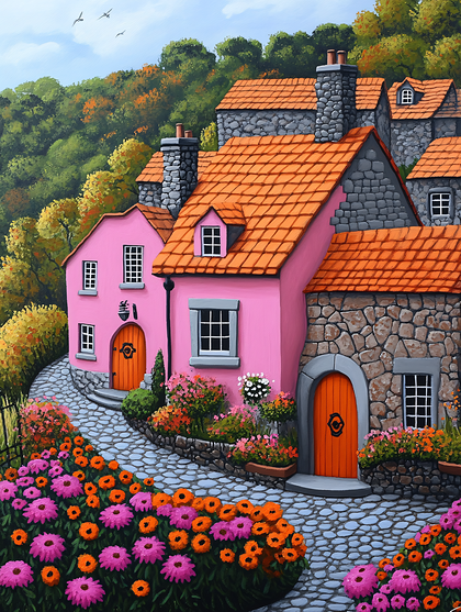 Pink Cottages and Gardens