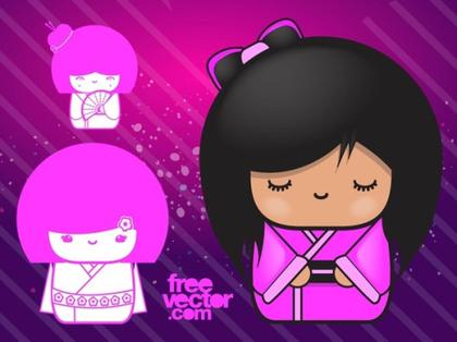 Pink Dolls Free Vector