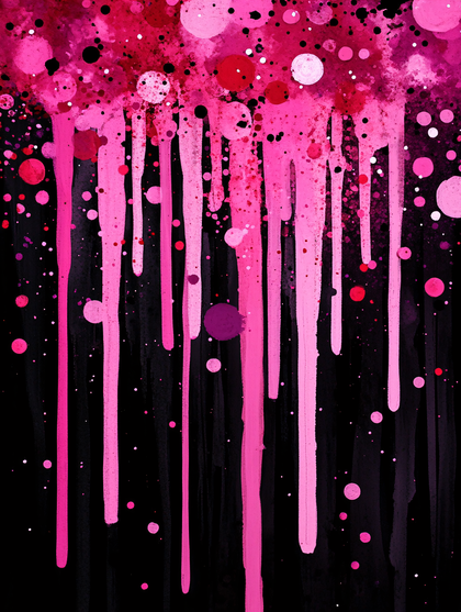 Pink Drips On Black Background