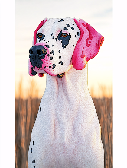 Pink Eared Dalmatian Dog