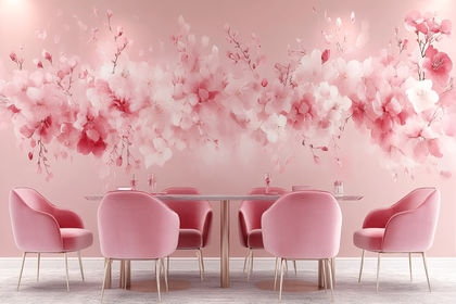 Pink Floral Dining Room