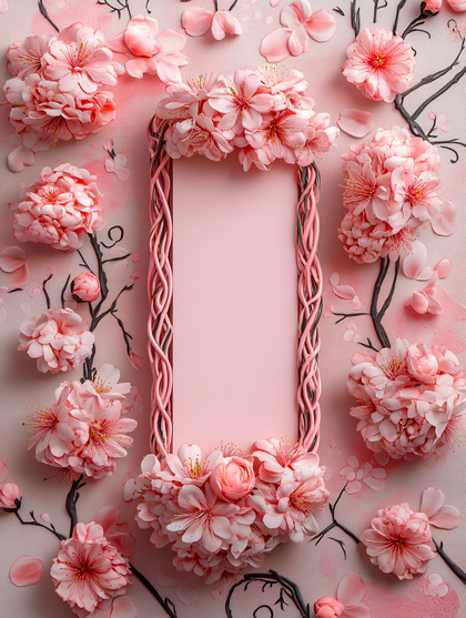 Free Download Pink Floral Frame Design