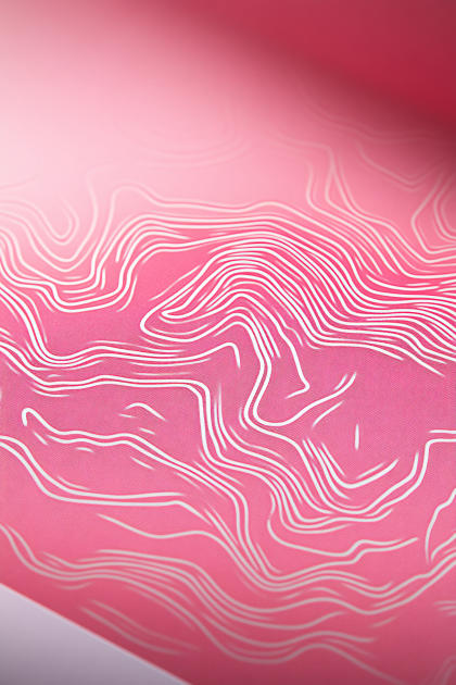 Pink Flowing Topography Lines Background