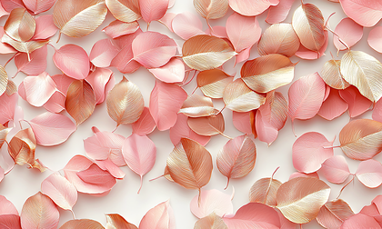 Pink Gold Leaf Scatter
