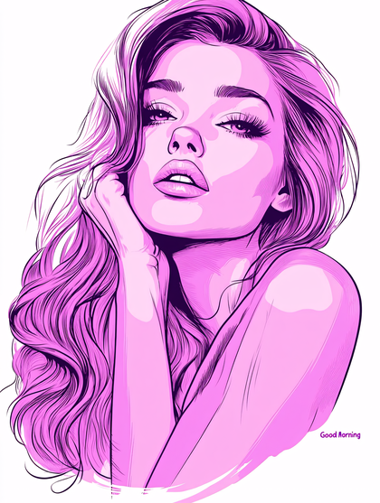 Pink Haired Woman Illustration