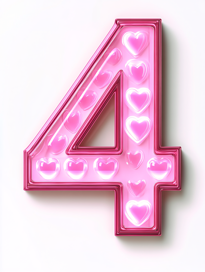 Pink Heart Number Four