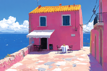 Pink House by the Sea