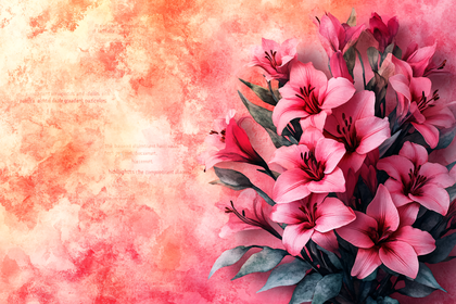 Pink Lilies Watercolor