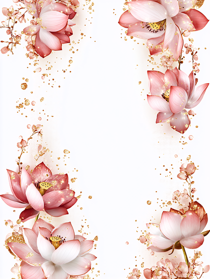 Pink Lotus Floral Frame