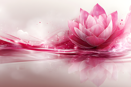 Pink Lotus Flower Digital Art