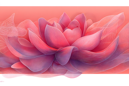 Pink Lotus Flower Line Art