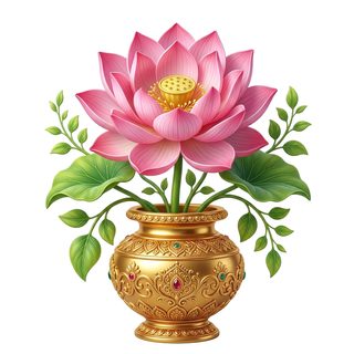 lotus golden vase