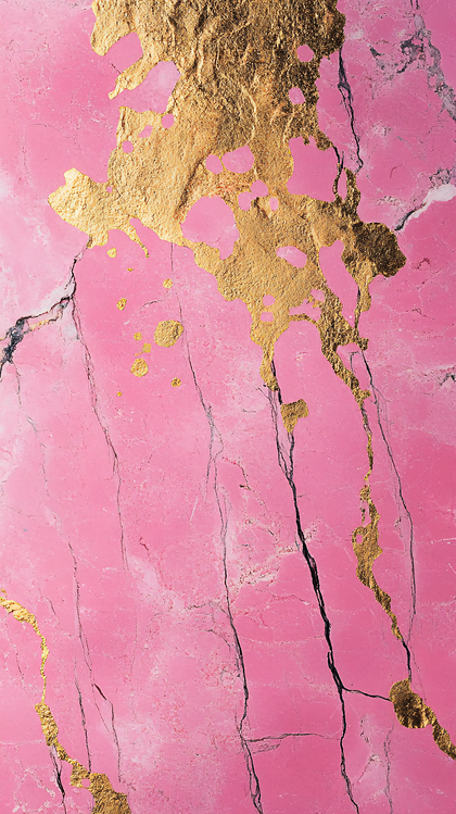 Pink Marble with Golden Veins