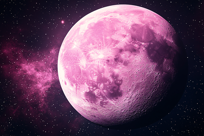 Pink Moon In Space