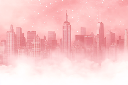 Pink New York City Skyline