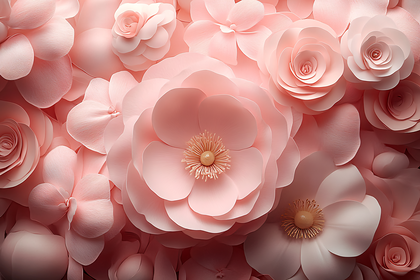 Pink Paper Flowers Background