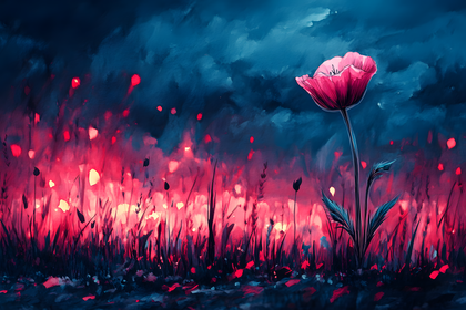 Pink Poppy in Dark Field