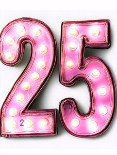 Pink Retro Light Up Numbers 25
