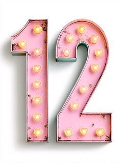 Pink Retro Number 12