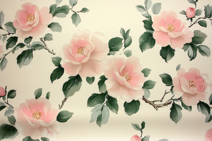 Pink Rose Floral Pattern