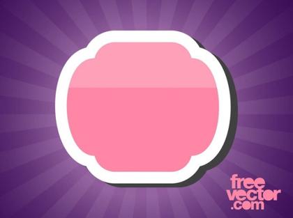 Pink Sticker Free Vector