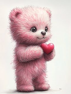 Pink Teddy Bear with Heart