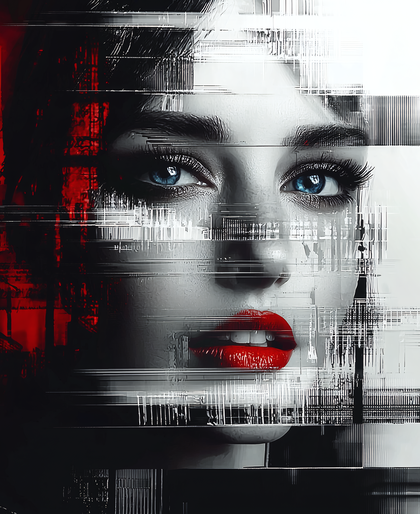 Pixelated Woman Portrait
