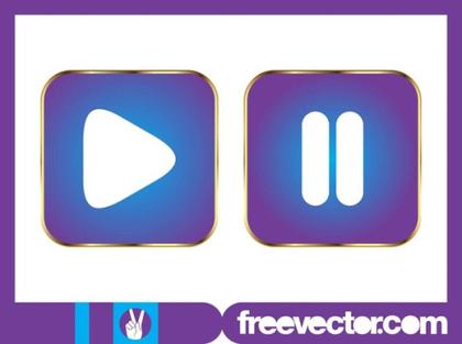 Play and Pause Buttons Free Vector