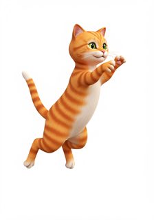 jumping ginger cat